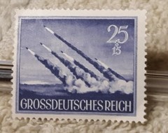 WWII German, Austria Stamp , Rocket Artillery, WW2 Deutsche Reich