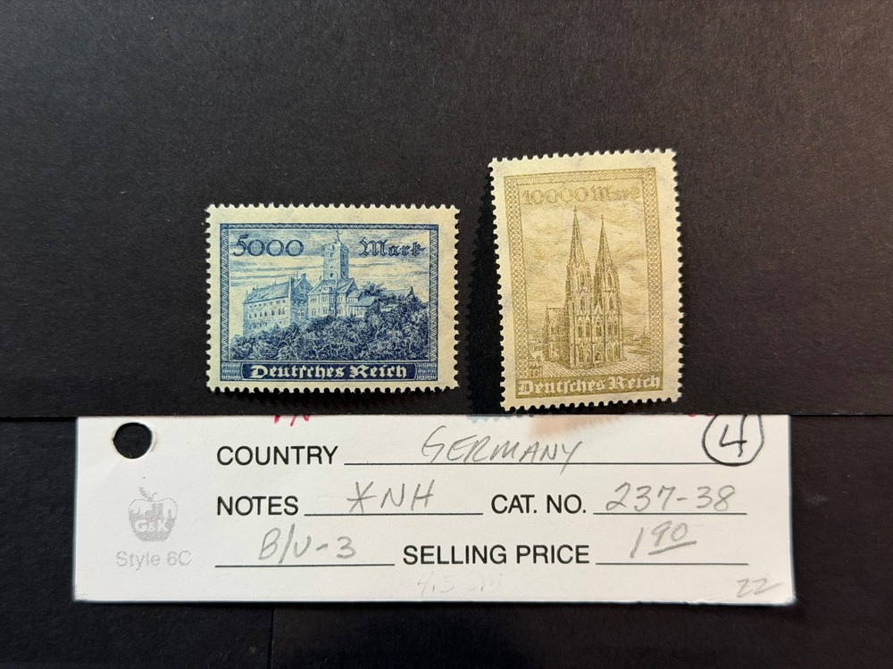 Germany # 237 – 238 *MNH* 2024 Scott Catalogue Value $ 1.90