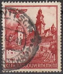 Stamp Selection Germany Poland WWII 3rd Reich Hitler Occupation Castle Used