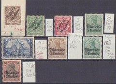 German Post in Morocco Stamp Lot with several better ones
