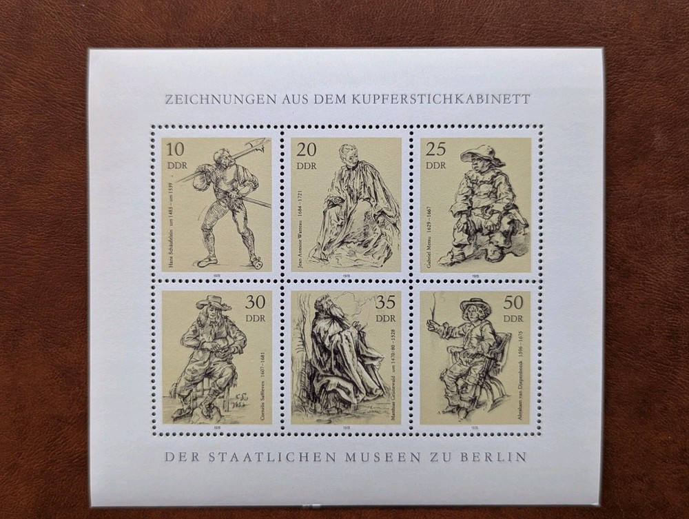 Germany DDR Stamps 1978. Miniature Sheet Kupfestichkabinett Berlin. MNH 70F