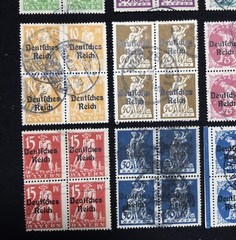 Lot of Overprint GERMANY Bavaria GERMAN EMPIRE Bayern Stamps Blocks of 4 Used