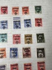 German WW2 France Overprint Colmar Propaganda Collection Of 32 Stamps Unused