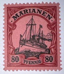 Travelstamps: GERMANY MARIANEN STAMPS Kaiser’s Yacht Mint OG H 80pf UNWMK