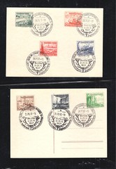 Germany 2 postal covers B107-115 stamps 1937