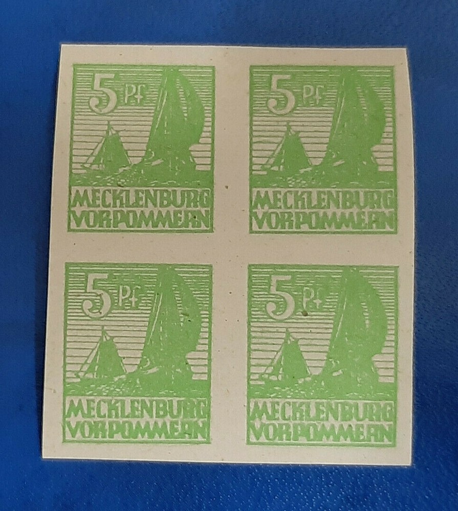 Germany Stamps Allied Occupation 4x 5 Pfennig 1946 Block SBZ Mi. Nr. 32 (19775)