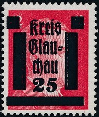 Stamp Germany 1945 WW2 3rd Reich Hitler Kreis Local OP Glauchau Selection MNH