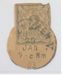 Germany Cut Square, Used, „Enchen V.“ 1903 Cancel