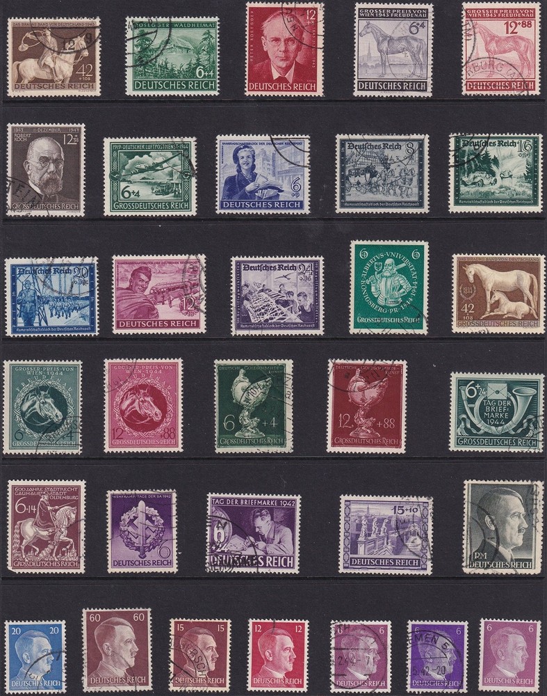 Lot-R Authentic Historical Stamps Germany WWII Horses Postal Service U F