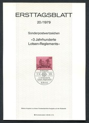 Germany – BRD : Scott # 1302 First Day Sheetlet (ETB) from 1979 Michel # 20/1979