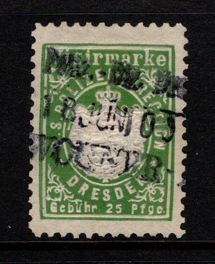 Germany Dresden late 1800s 25p Local Revenue Used – S56658