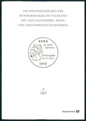 GERMANY FOLDER 2007/04 50 JAHRE BUNDESLAND SAARLAND SAARSCHLEIFE METTLACH