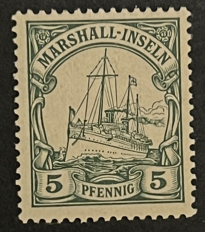 Travelstamps: GERMANY MARSHALL ISLANDS STAMPS Kaiser’s Yacht 5pf UnWMK MOGLH