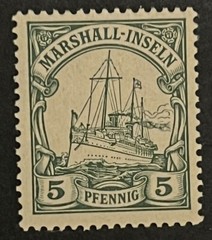 Travelstamps: GERMANY MARSHALL ISLANDS STAMPS Kaiser’s Yacht 5pf UnWMK MOGLH