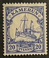 Travelstamps: Germany German Kamerun Stamps Kaiser’s Yacht 20pf mint OG LH WMK