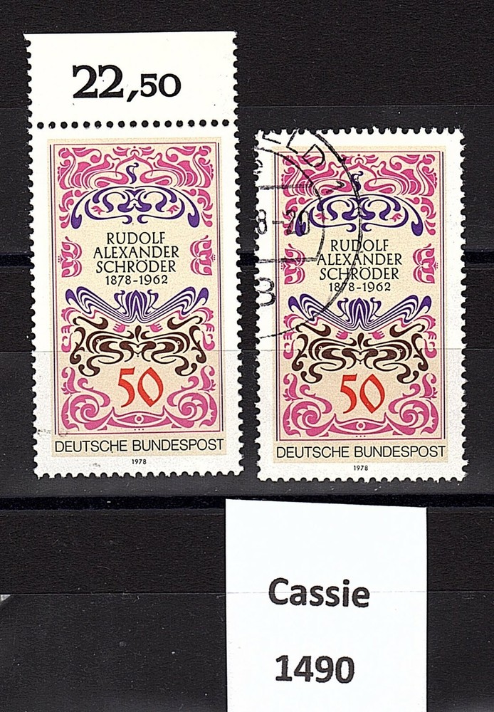 1978 Germany Fed Rep. SG ,1846, 1 mint,1 used, Cassie 1490.