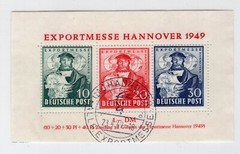 GERMANY AMERICAN BRITISH ZONE 664a HANNOVER SHEET VFU EXPERTIZED SCHLEGEL BPP