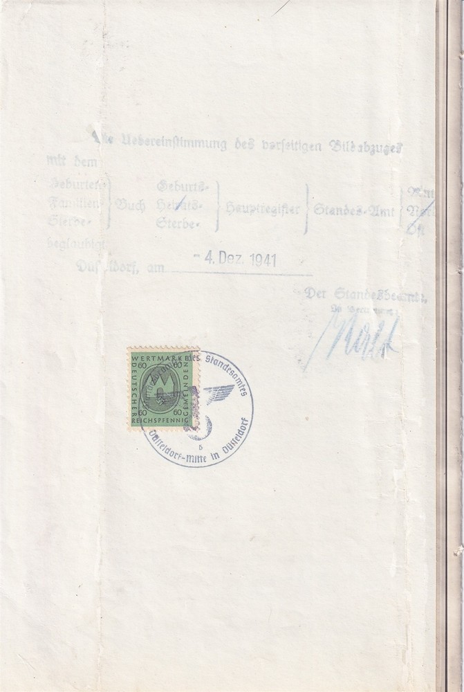 Lot Stamp Germany Poland Revenue WWII Court Document Fee 1941 U