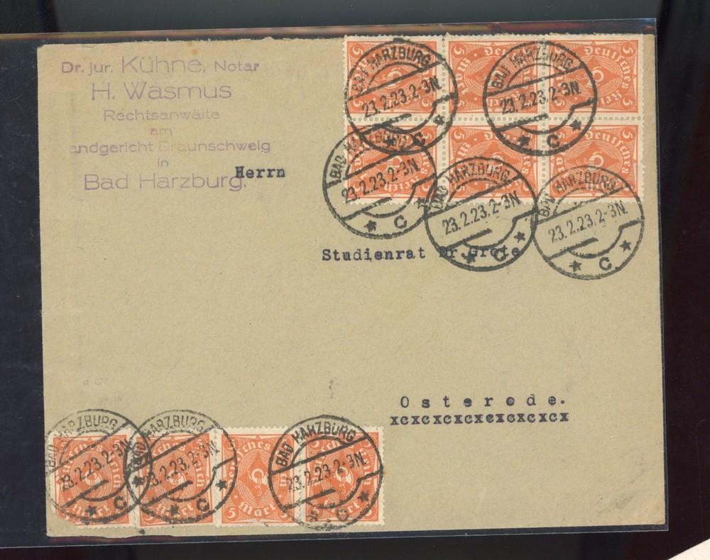 germany Inflation cover Oct. 1923 Hartzburg Osterede B4