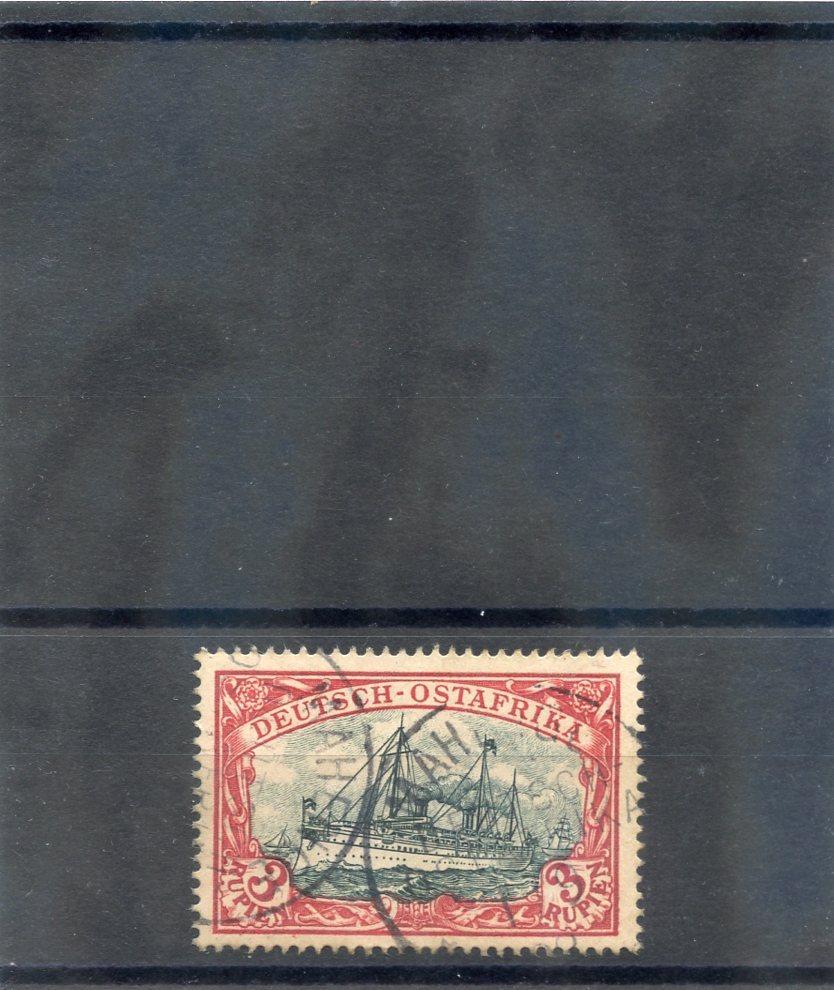 GERMAN EAST AFRICA Sc 21(MI 21b)VF USED 1900 3R RED & SLATE $350