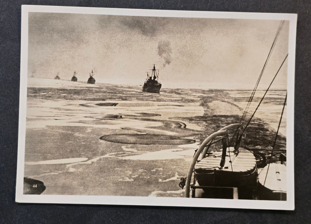 KRIEGSMARINE WARSHIPS BOATS AT SEA Third Reich WW2 German Military Postcard