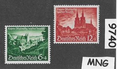 MNG stamp set Sc B174 – 175 Eupen & Malmedy 1940 Third Reich era Germany #9740