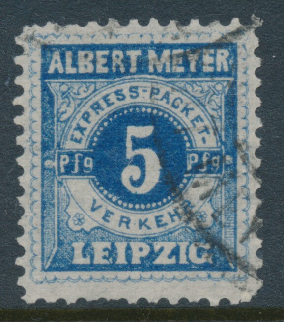 Leipzig 1897 Mi A12cY Blue 5Pf Used Town Local, PrivatPost