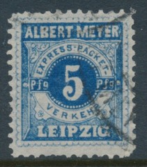 Leipzig 1897 Mi A12cY Blue 5Pf Used Town Local, PrivatPost