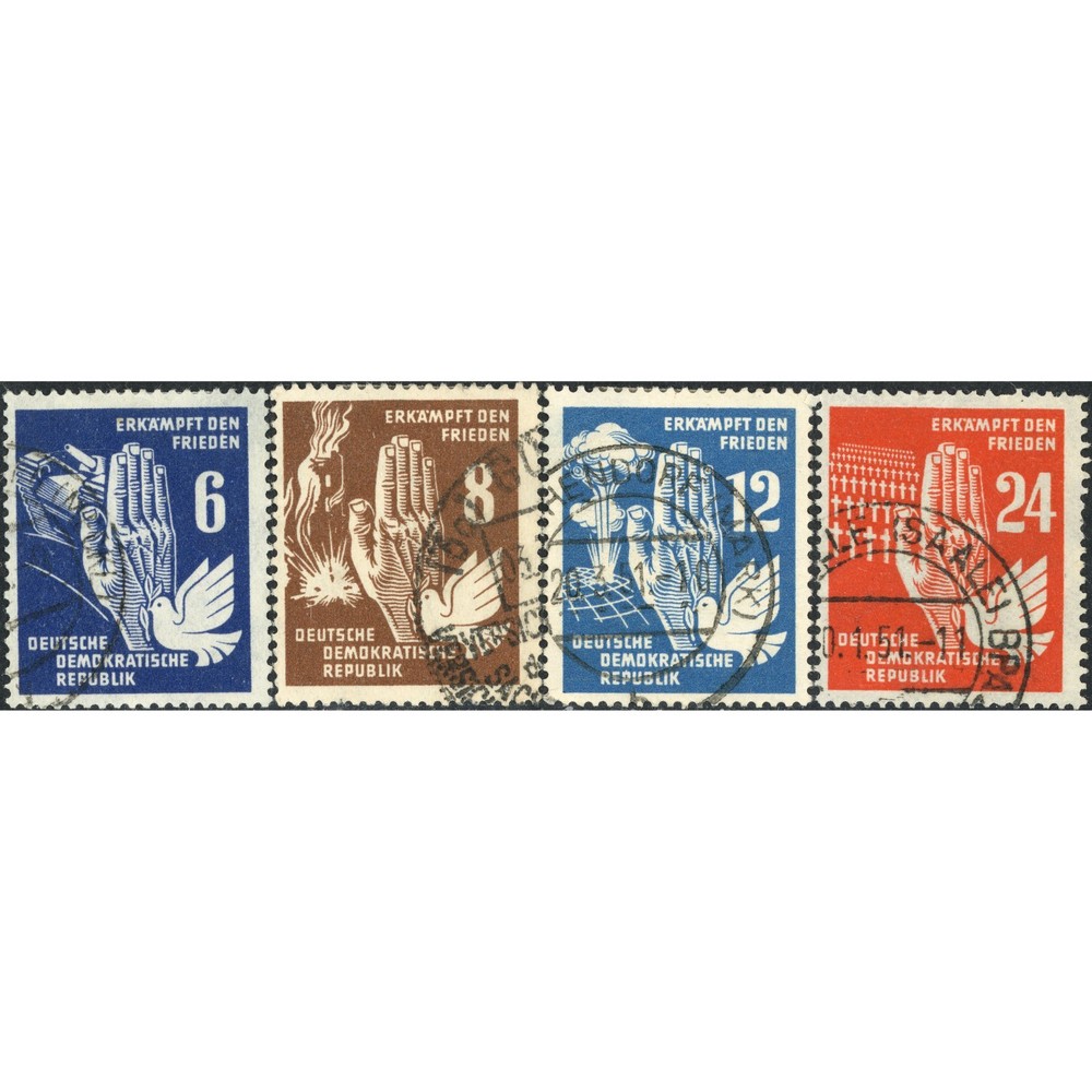 1950, DDR, 6pf-24pf, Mi #276-#279, Offset, Wmk, P13½:13, Used
