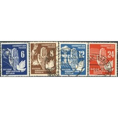 1950, DDR, 6pf-24pf, Mi #276-#279, Offset, Wmk, P13½:13, Used