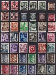 Lot-R Stamp Germany Poland WWII 3rd Reich GG Hitler Architecture Used