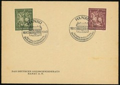 Germany 1943 Hanau National Goldsmiths Institution Special Postmark Cover WWII