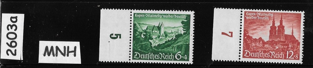 MNH Germany 1940 stamp set Scott # B174-175 Eupen and Malmedy returned #2603a