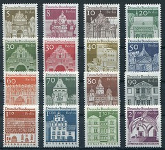 Berlin MNH 270 – 285 Clean Mint Set German Buildings 1966