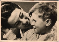 GERMANY 1938 ILLUSTRATED MOTHER & CHILD POSTCARD MULT FRANKED ADDR & POSTMARK