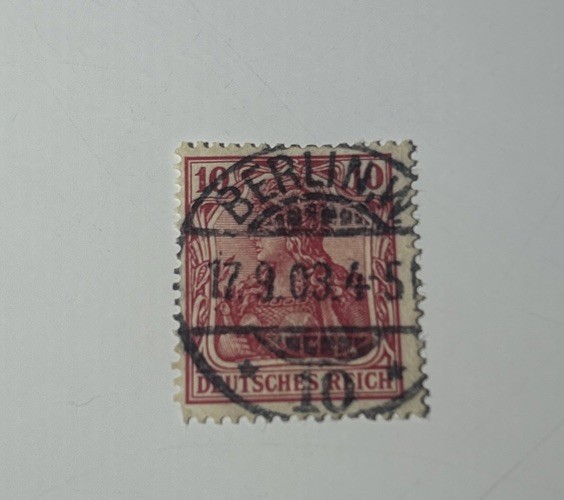 VERY RARE GERMANY DEUTSCHES REICH RED CARMINE WITH WATERMARK EXCELLENT CONDITIO