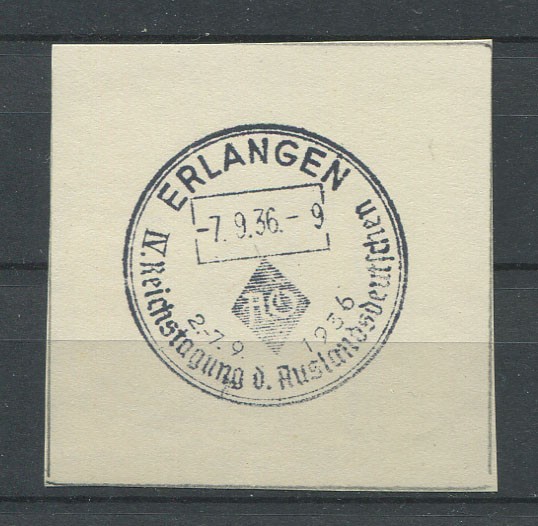 German Reich WW II : Nice fancy cancel from 1936 – Erlangen