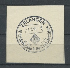 German Reich WW II : Nice fancy cancel from 1936 – Erlangen