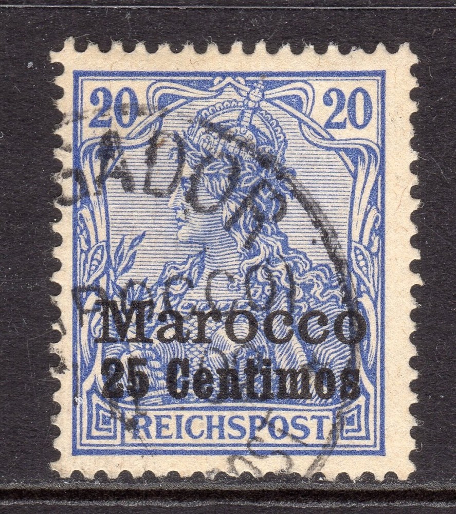 German Offices in Morocco Scott #10 VF Used 1900 Germania 25 C on 20 Pfg