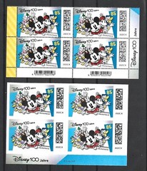 Germany 2023 Disney 100 Years Mickey and Friends Two Blocks of Four MNH *