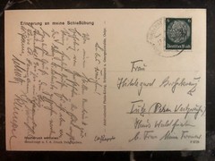 1939 Germany Picture Patriotic Postcard Cover reminder of my shooting