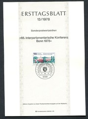 Germany – BRD : Scott # 1277 First Day Sheetlet (ETB) from 1978 Michel # 13/1978