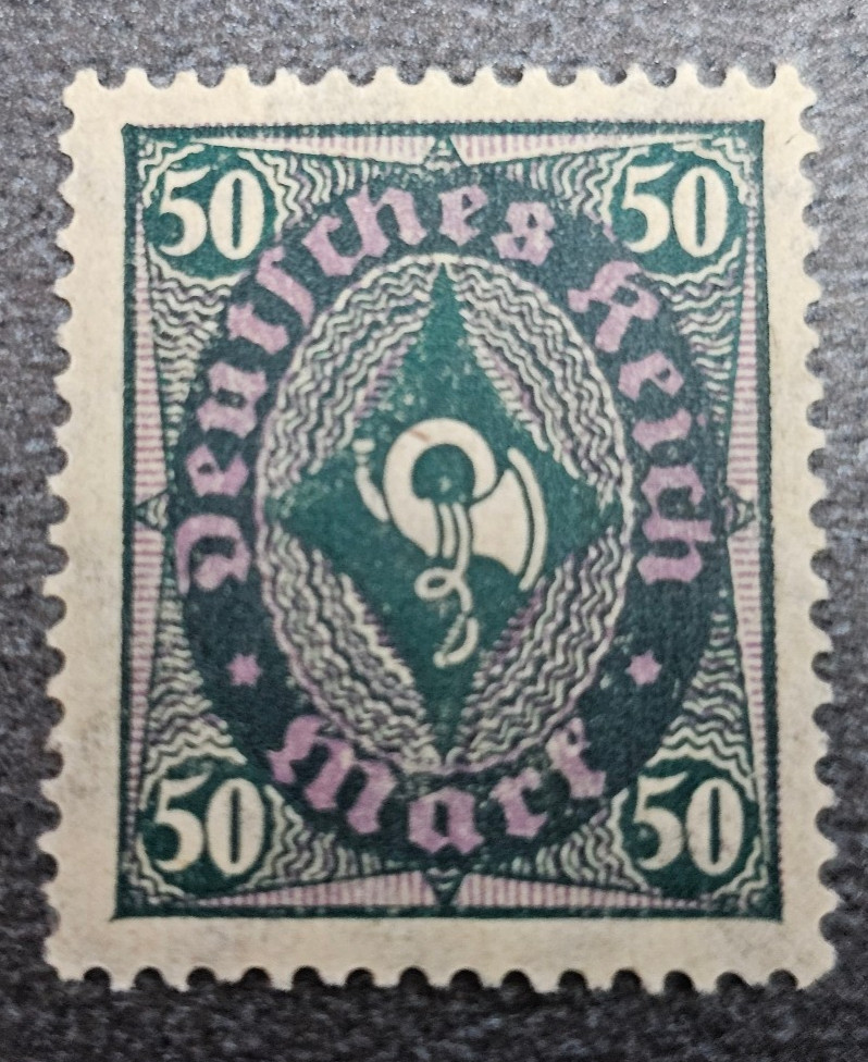 Stamp Germany Deutsches Reich Post Horn 50 Mark 1922 Mi. Nr. 209 [🇩🇪39118-18]