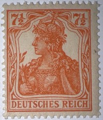 Travelstamps1916 Germany Deutsches Reich Mi. Nr. 99b Germania 7 1/2 Pf , MOGNH