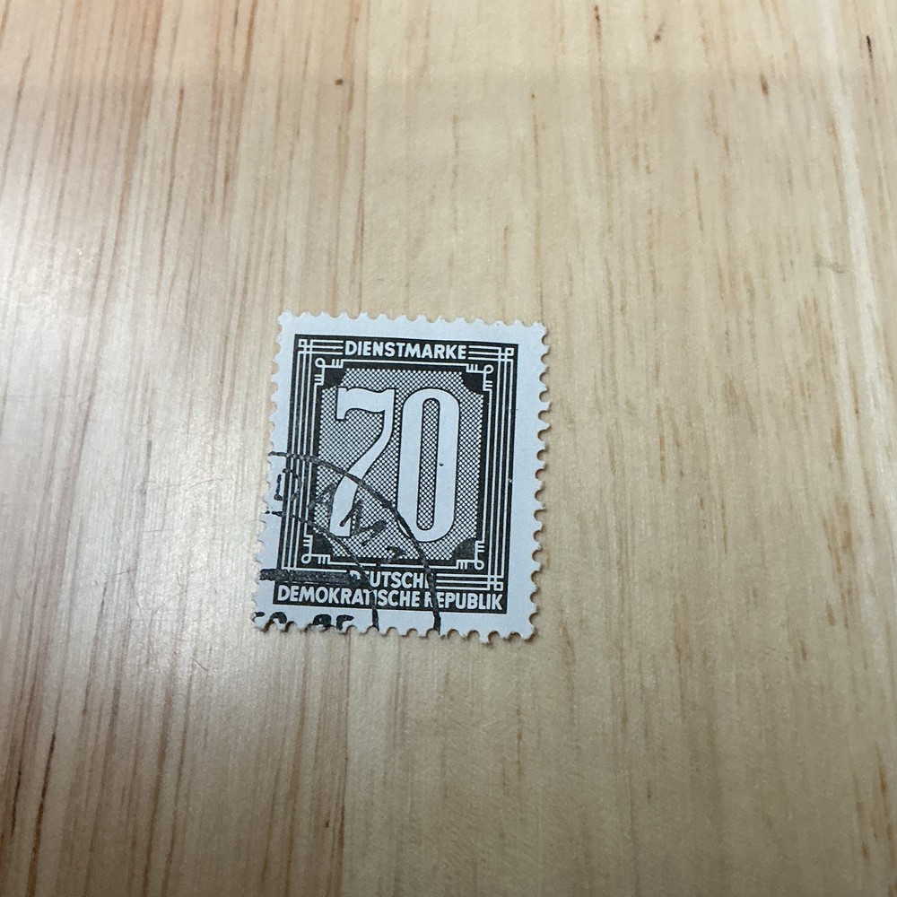 Germany DDR Dienstmarke 70 Used Back of Book Numerals Black Gray Stamp