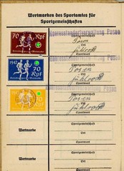 Germany Nazi era membership card KdF Jahressportkarte 1941 revenues fiscal