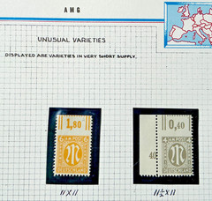 AMG AM Post Unusual Varieties Study Sheet 4 6 15 16 24 PF Imperf Germany JV Bush
