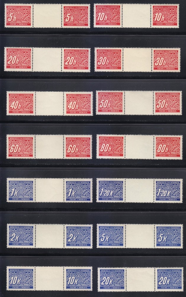 Bohemia & Moravia 1939/1940 MNH Mi 1 ZW-14 ZW Sc J1-J14 Due Stamps . RARE **
