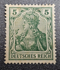 Stamp Germany Deutsches Reich Germania 5 Pfennig 1905 Mi. Nr. 85 [🇩🇪39674-7]