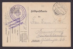 GERMANY 1916, Fieldpost card, Hospital of Duke Ernest Augustus, WWI